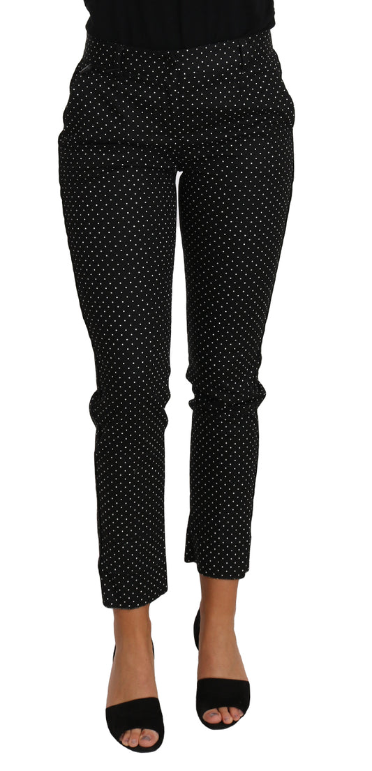 Pair of black pants with white polka dots
