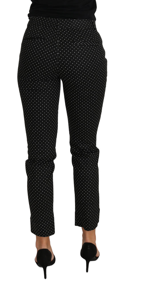 Black pants with white polka dots