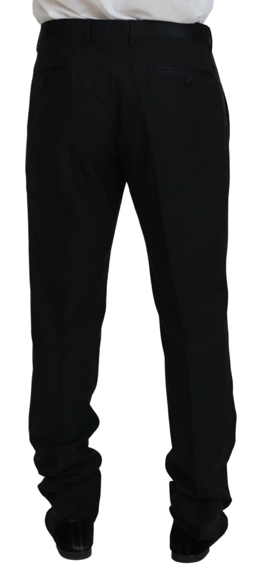 A pair of black wool silk trousers by Dolce & Gabbana