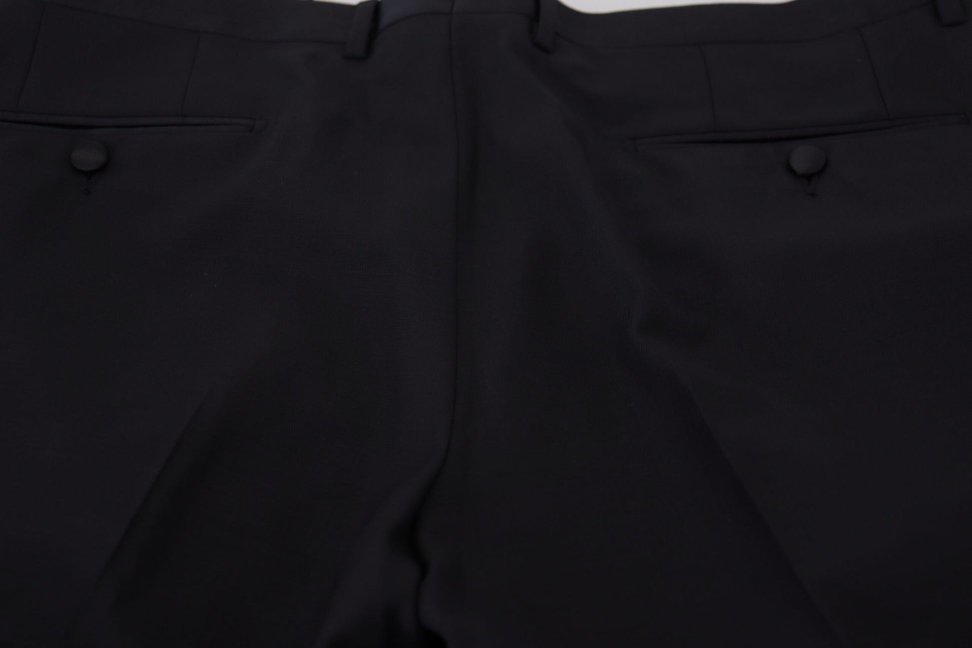 A pair of black wool silk trousers by Dolce & Gabbana