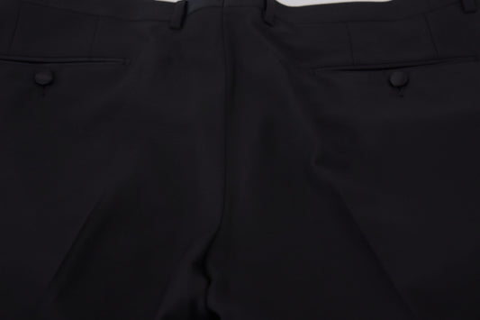 A pair of black wool silk trousers by Dolce & Gabbana