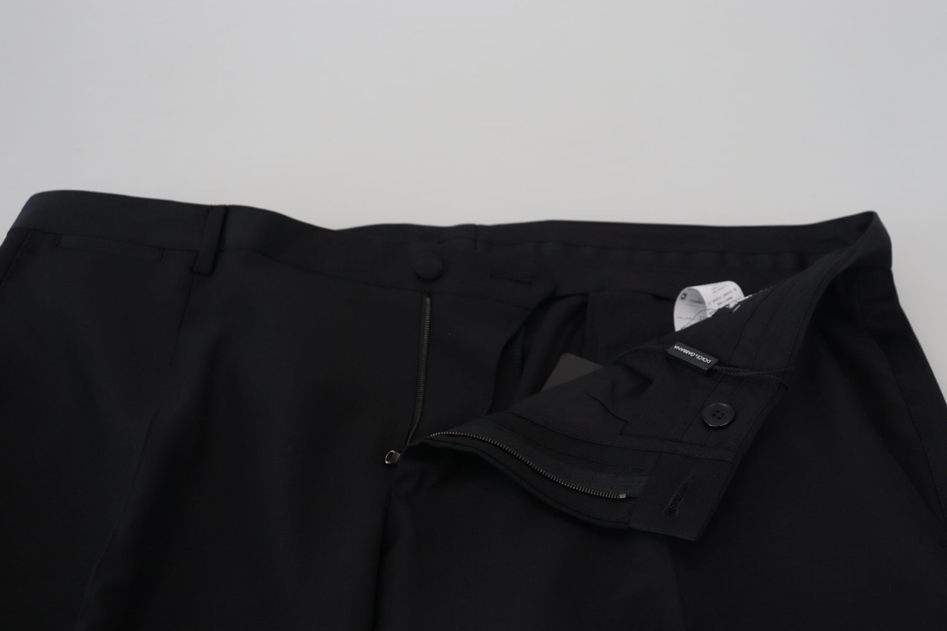 A pair of black wool silk trousers by Dolce & Gabbana