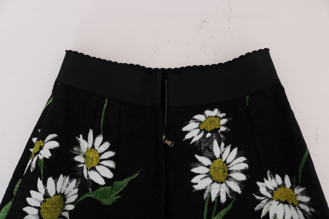 Black skirt with white daisy pattern