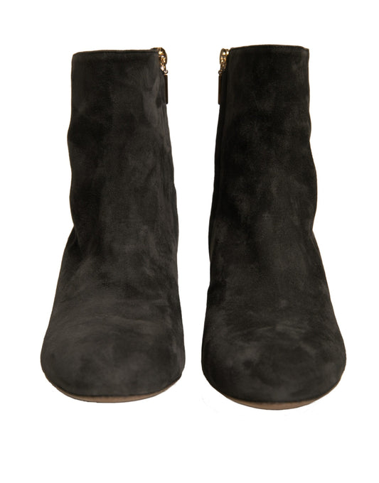 Pair of black suede boots