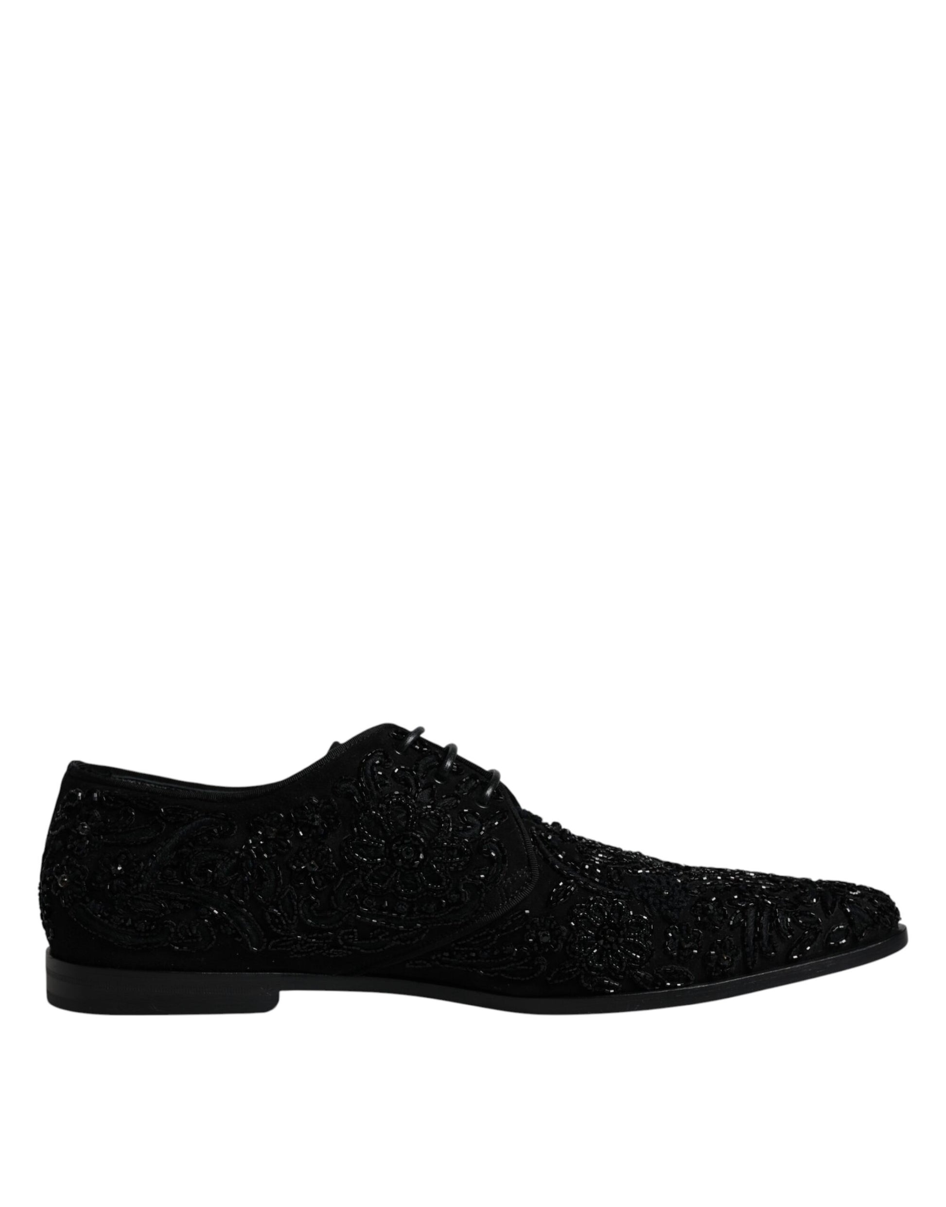 Black glittery men's shoe with laces