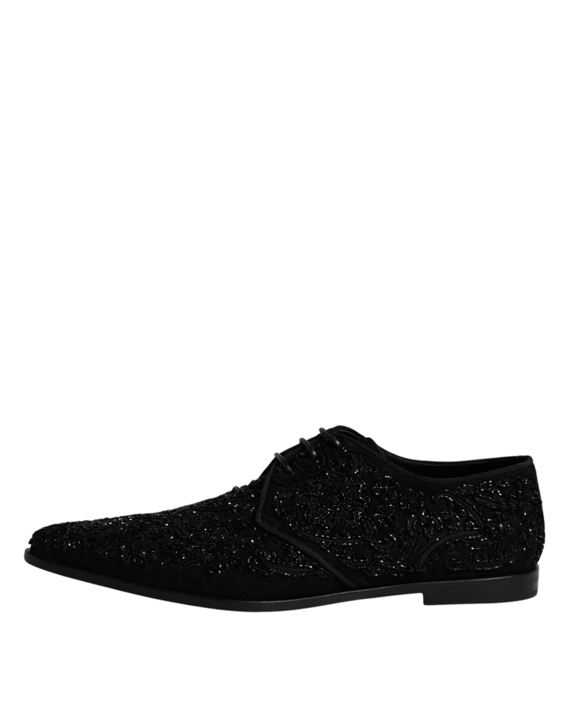 Black glittery men's shoe with laces