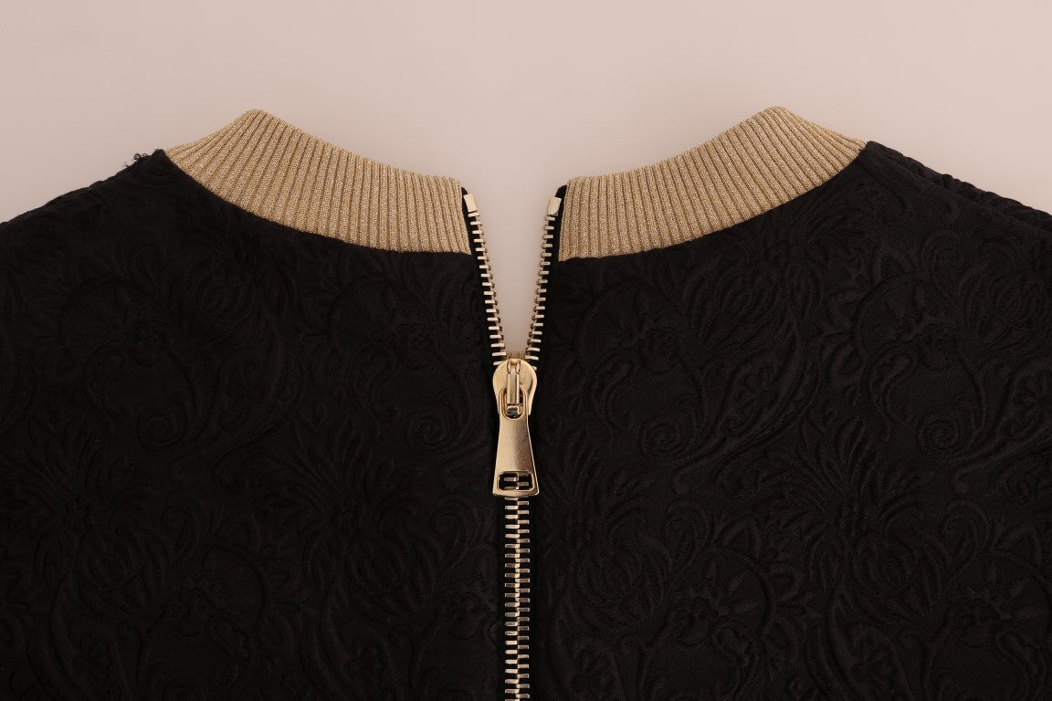 Black jacket with gold zipper