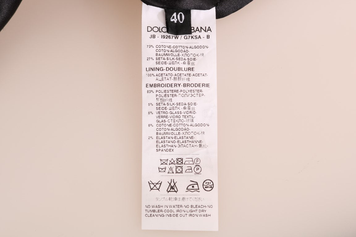 White label on black background with text and symbols