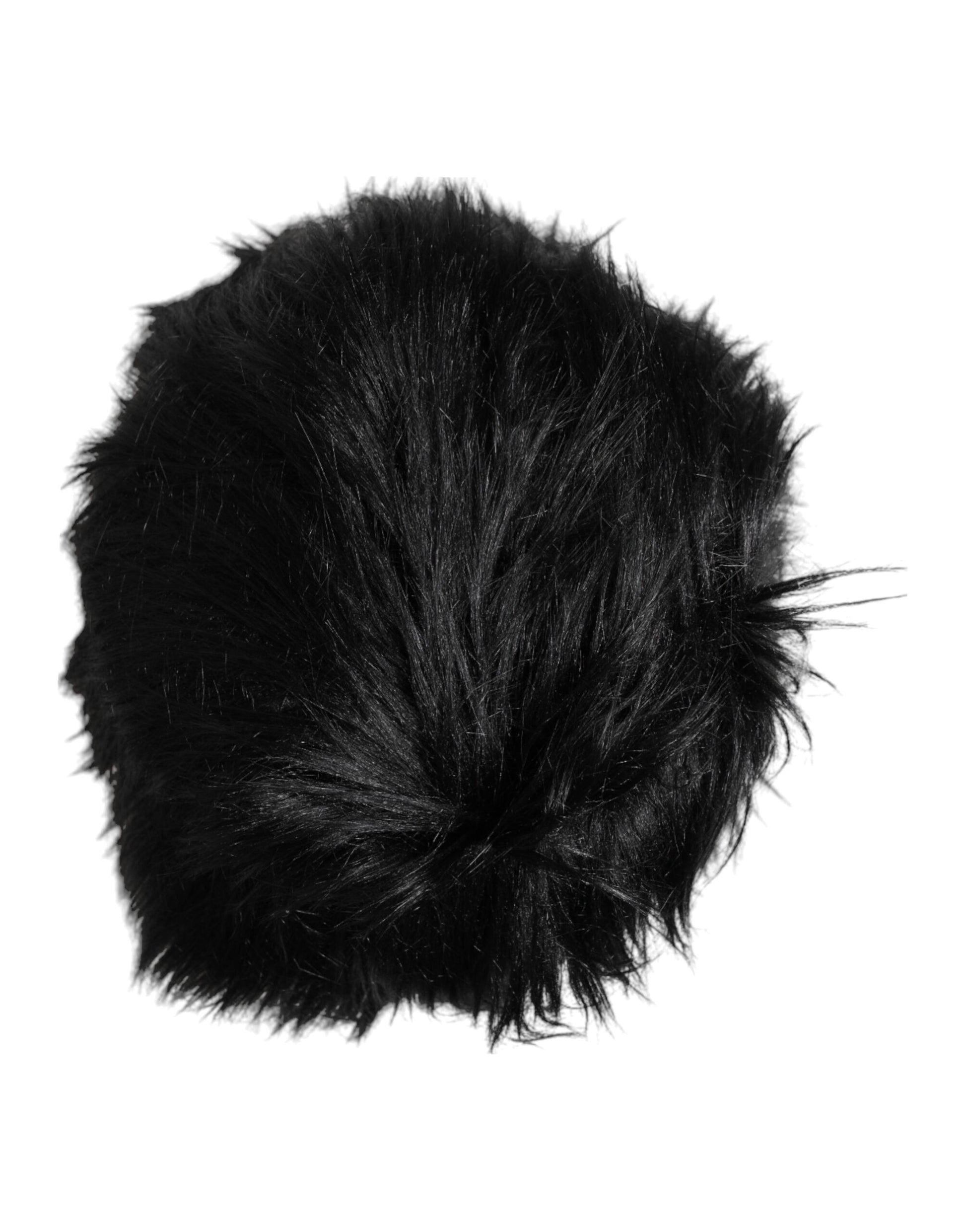 Black furry microphone cover