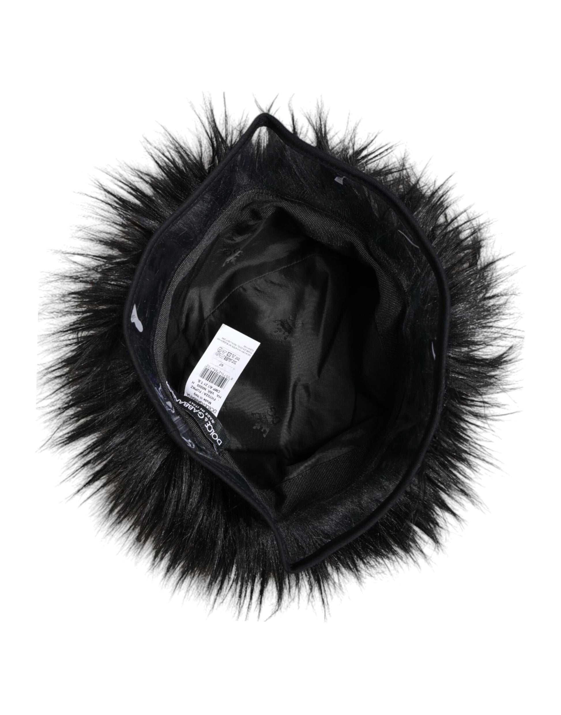 Black hat with fur trim
