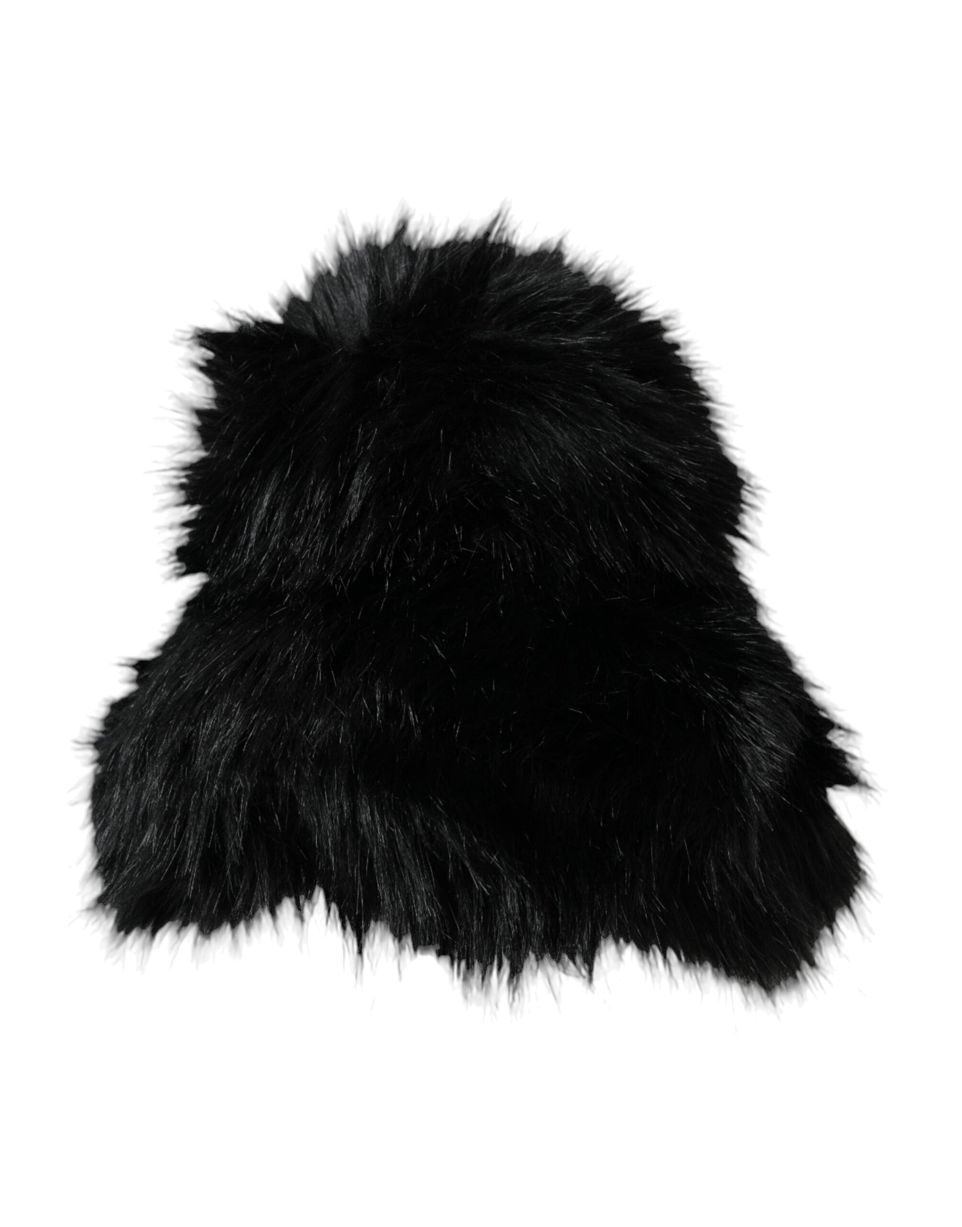 Furry black winter hat