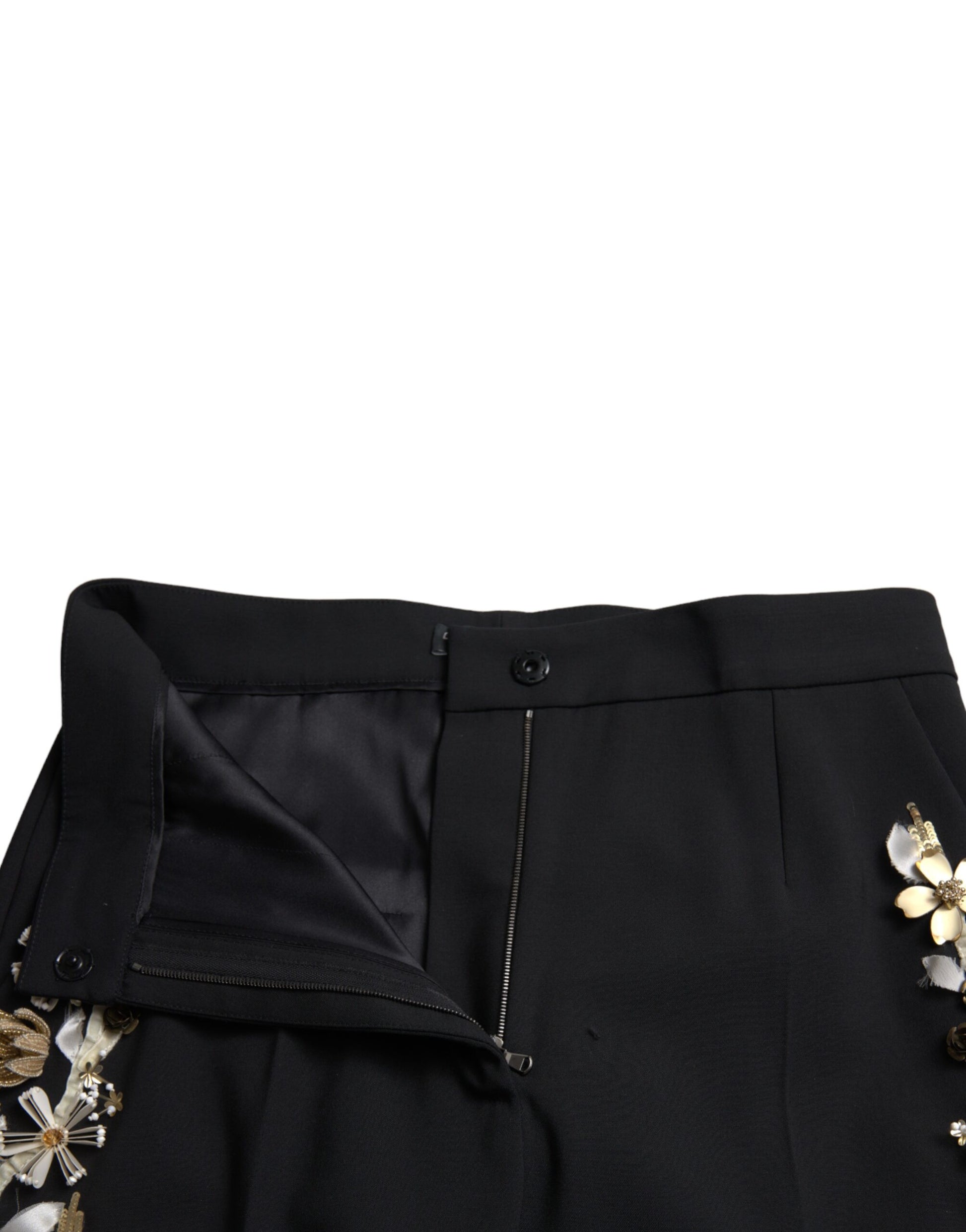 Black skirt with zipper detailing on front