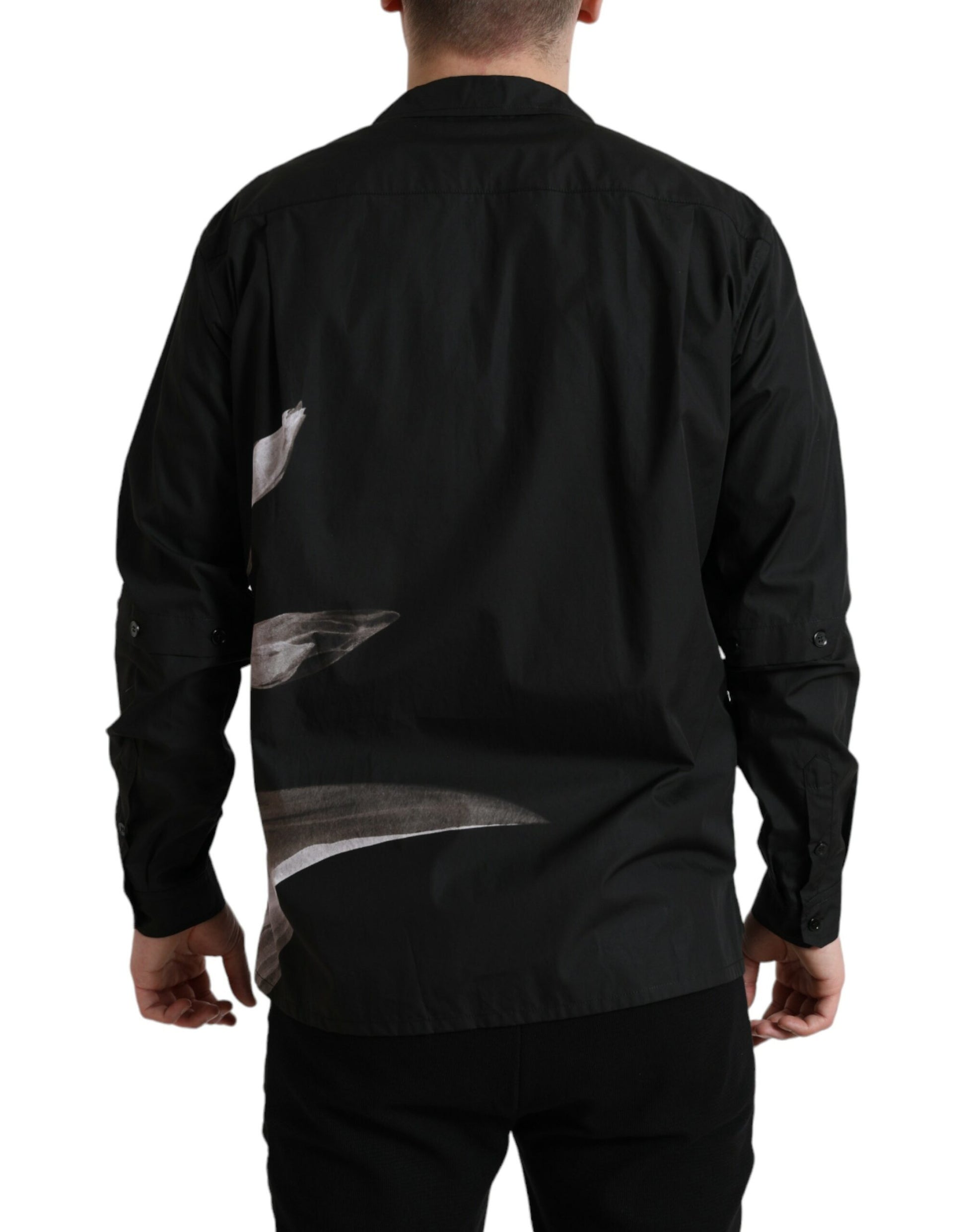 Black jacket with white design on back