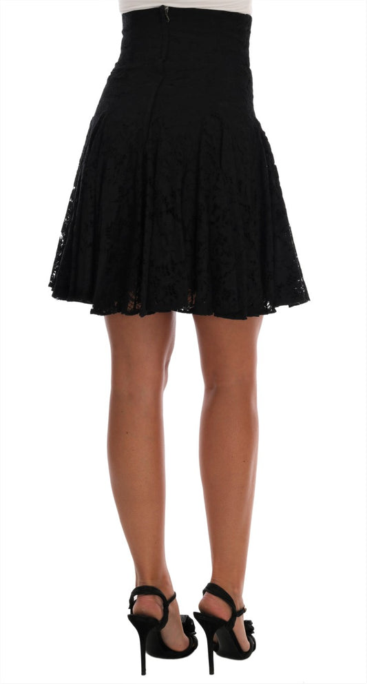 Black skirt with lace detailing