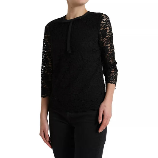 Black lace long sleeve top