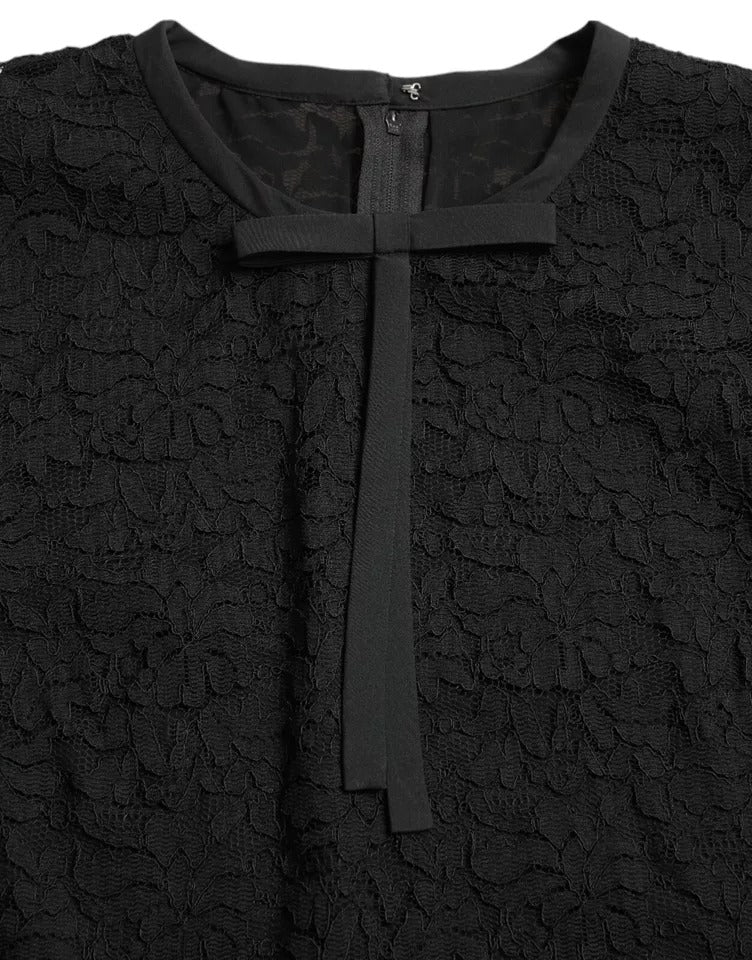 Black lace top with ribbon detailing