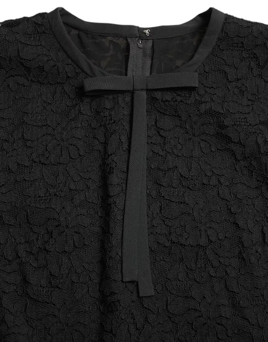 Black lace top with ribbon detailing