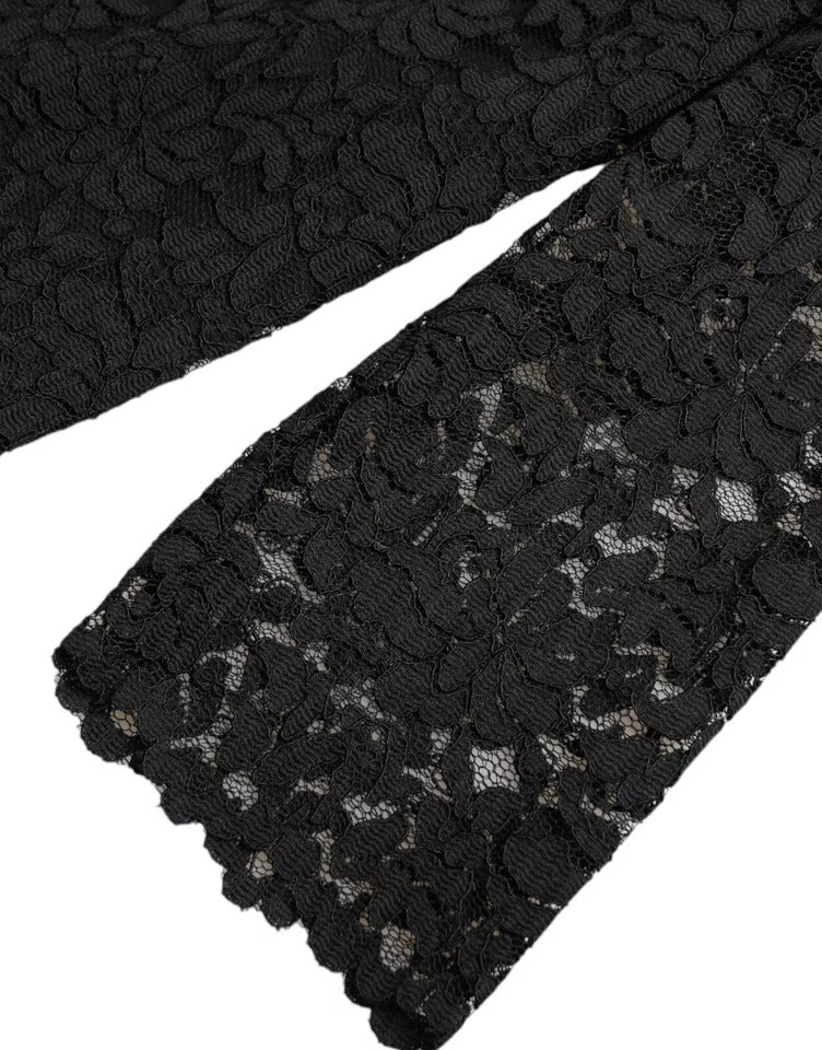 Black lace scarf with white dots