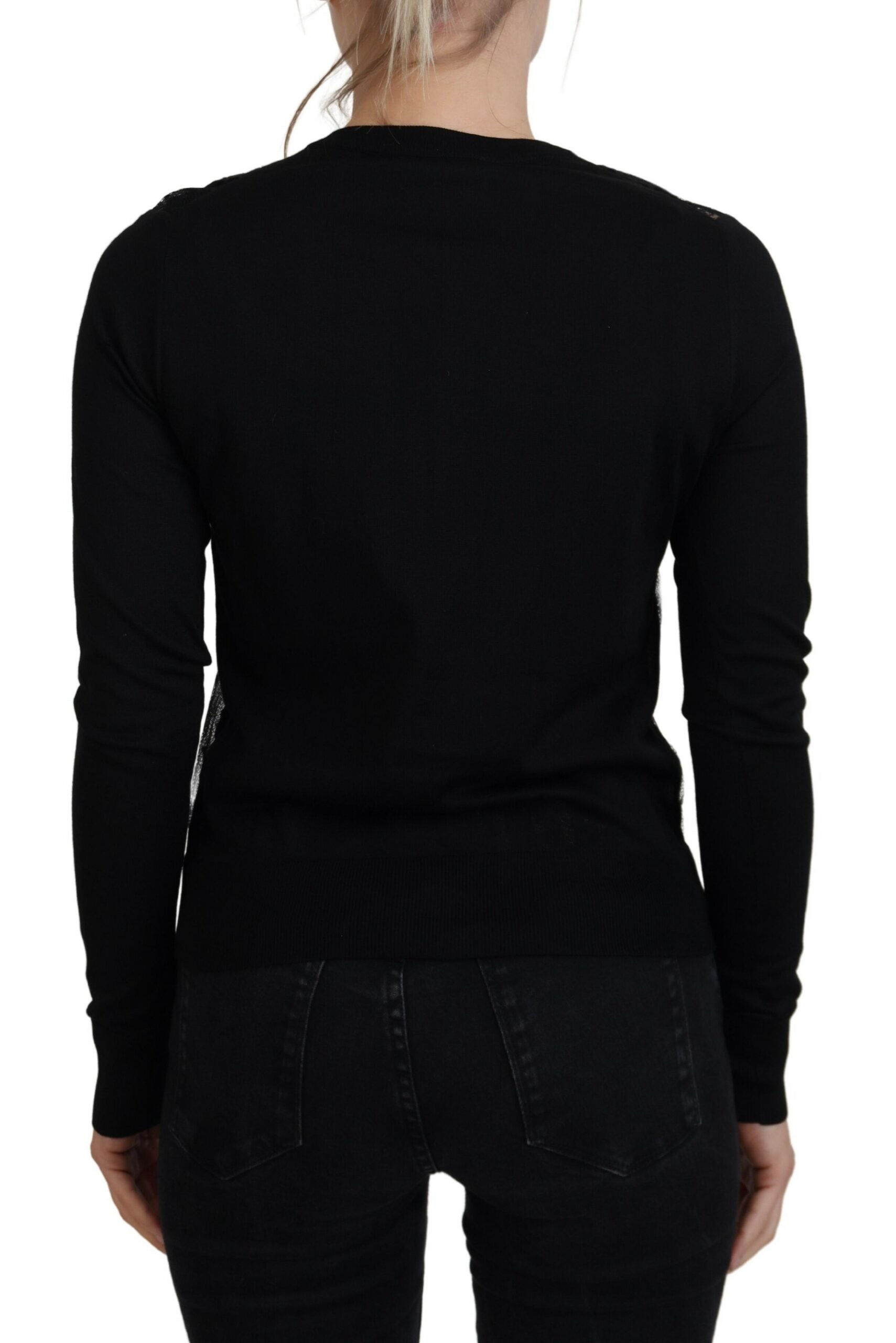 Black long sleeve shirt on a person