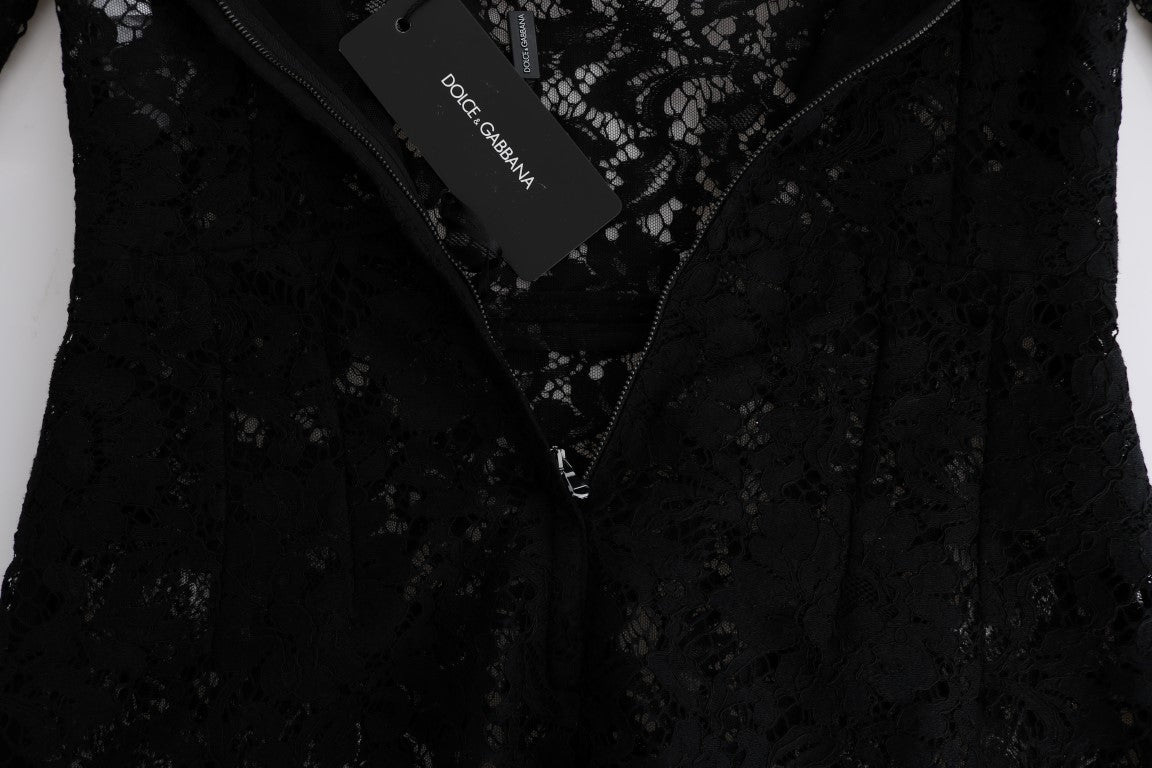 Black sequined garment with a V-neckline