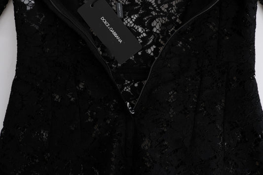 Black sequined garment with a V-neckline
