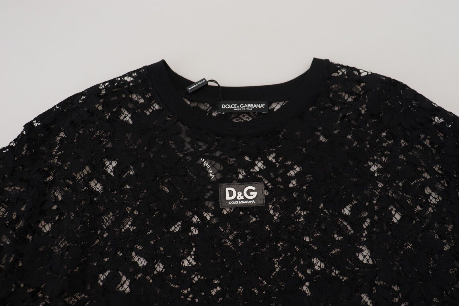 A black lace dress with floral pattern from Dolce & Gabbana