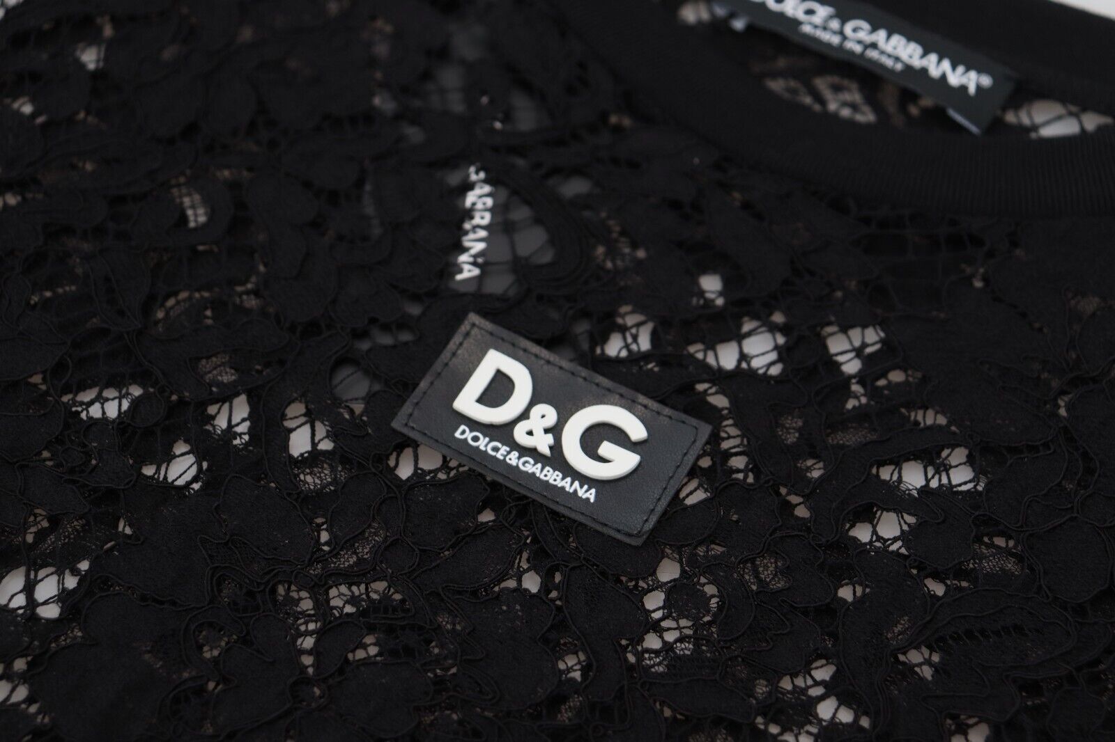 A black lace dress with floral pattern from Dolce & Gabbana