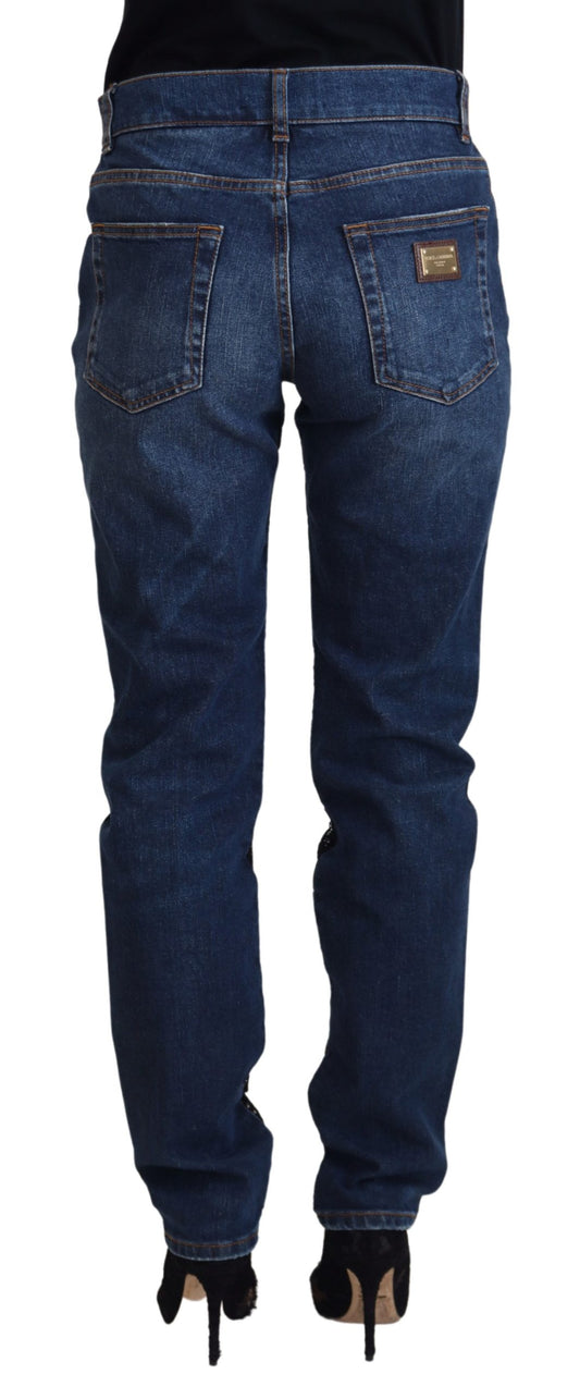 Pair of blue denim jeans on a mannequin