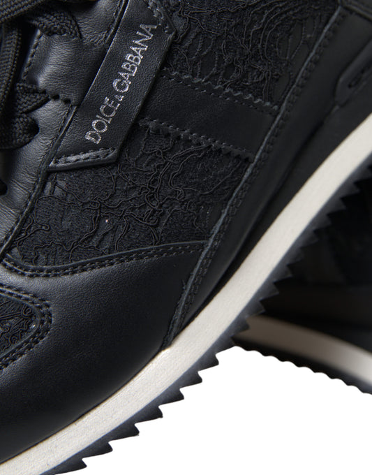Black and white sneaker with embossed logo on side