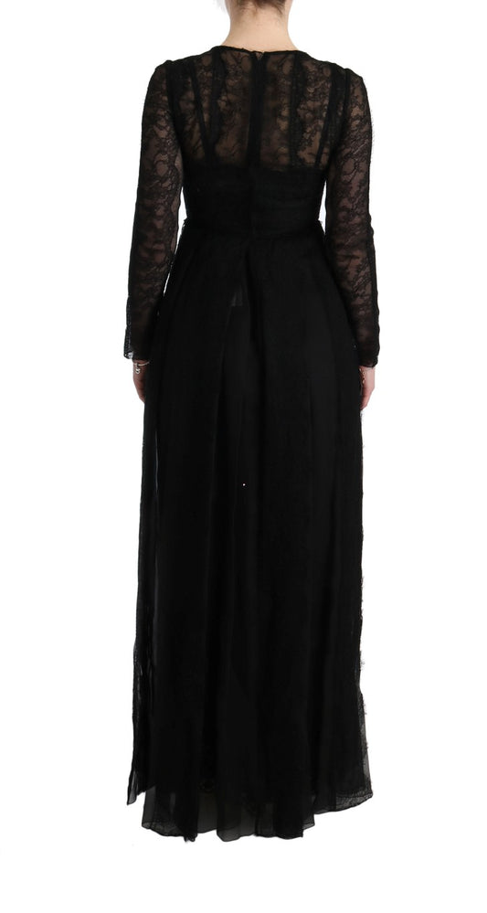 Long black lace dress