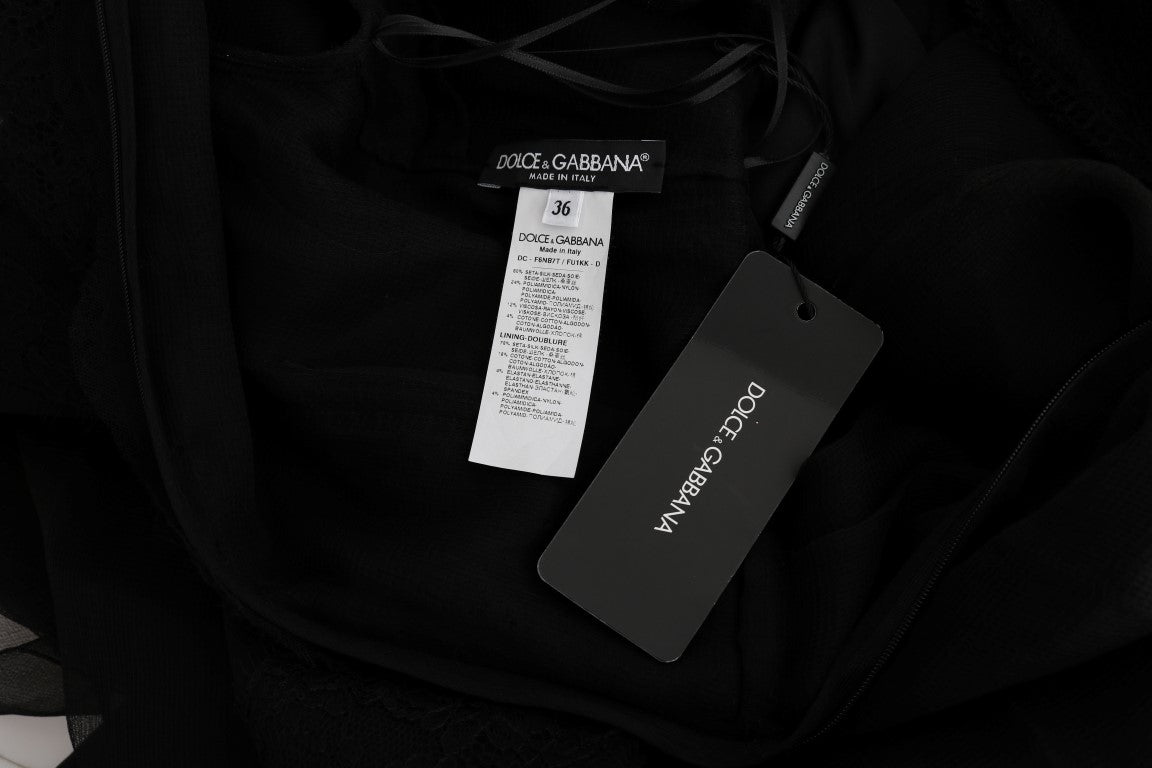 Black clothing item with tag attached to it