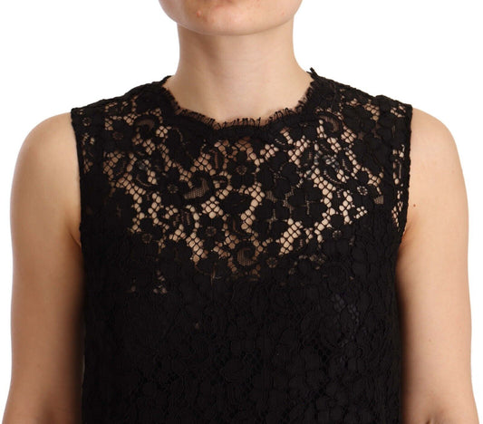 A black lace sheath dress with floral pattern from Dolce & Gabbana