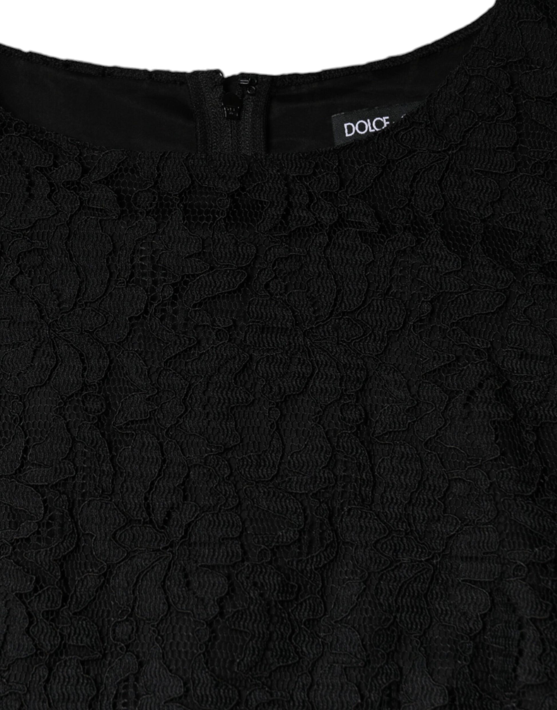 A black lace sheath dress with floral pattern from Dolce & Gabbana