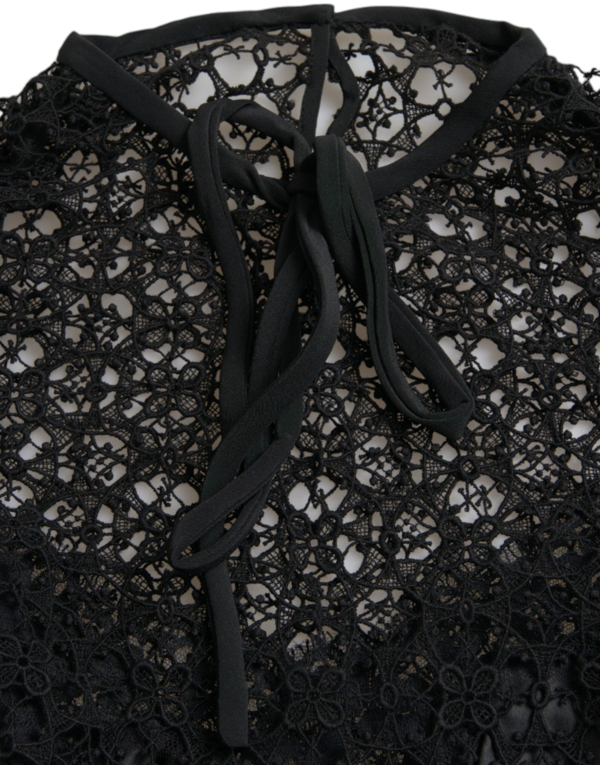 Black lace top with bow detailing