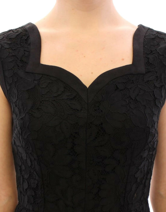 Black lace dress with scoop neckline