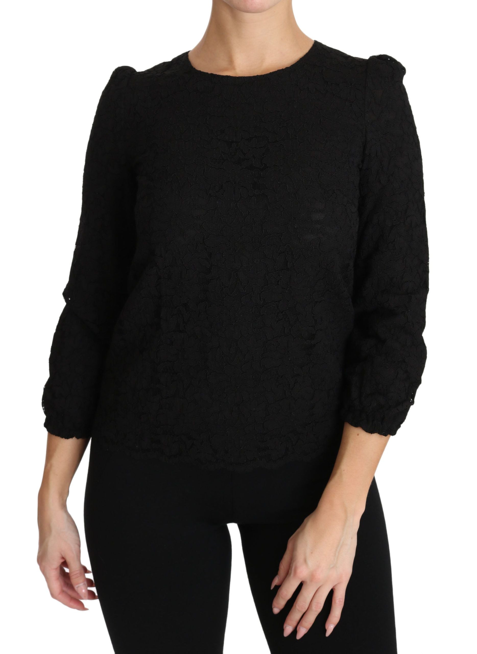 Long sleeve black knit sweater