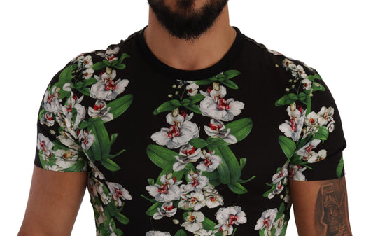 Floral print t-shirt on a mannequin torso