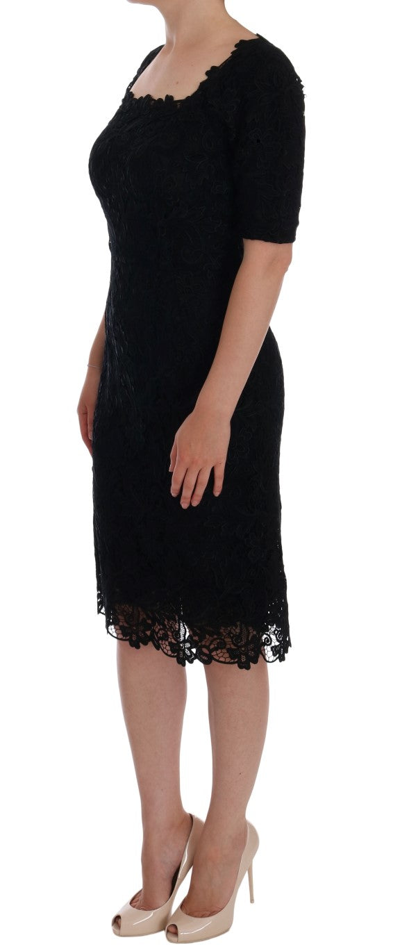Black lace dress with long sleeves
