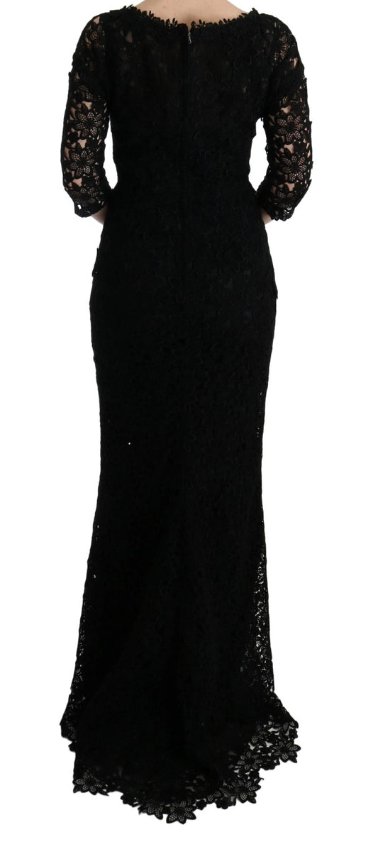 Long black lace dress