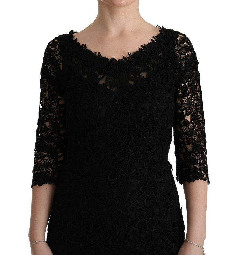 Black lace dress with long sleeves
