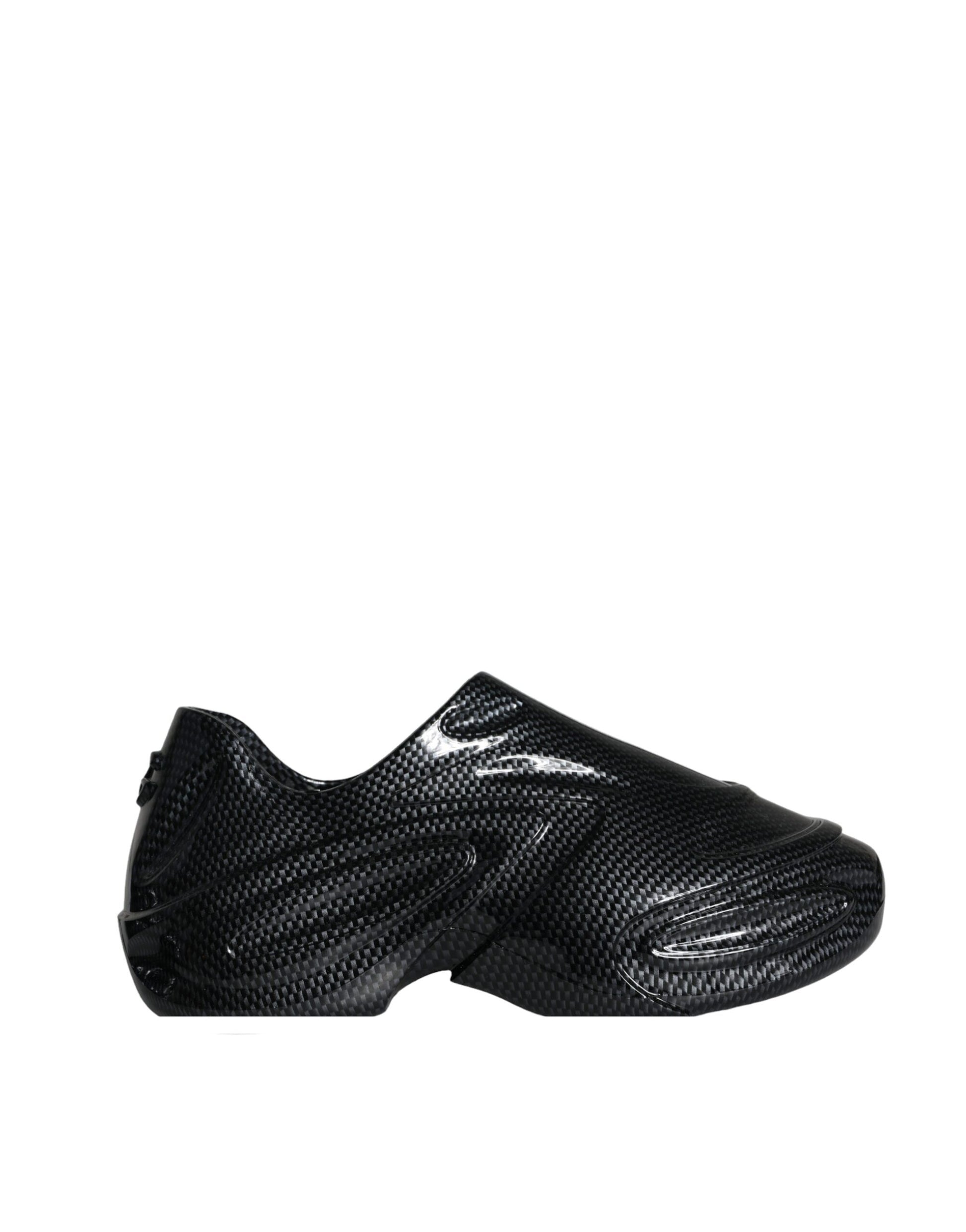 Black shoe with a high top and laces