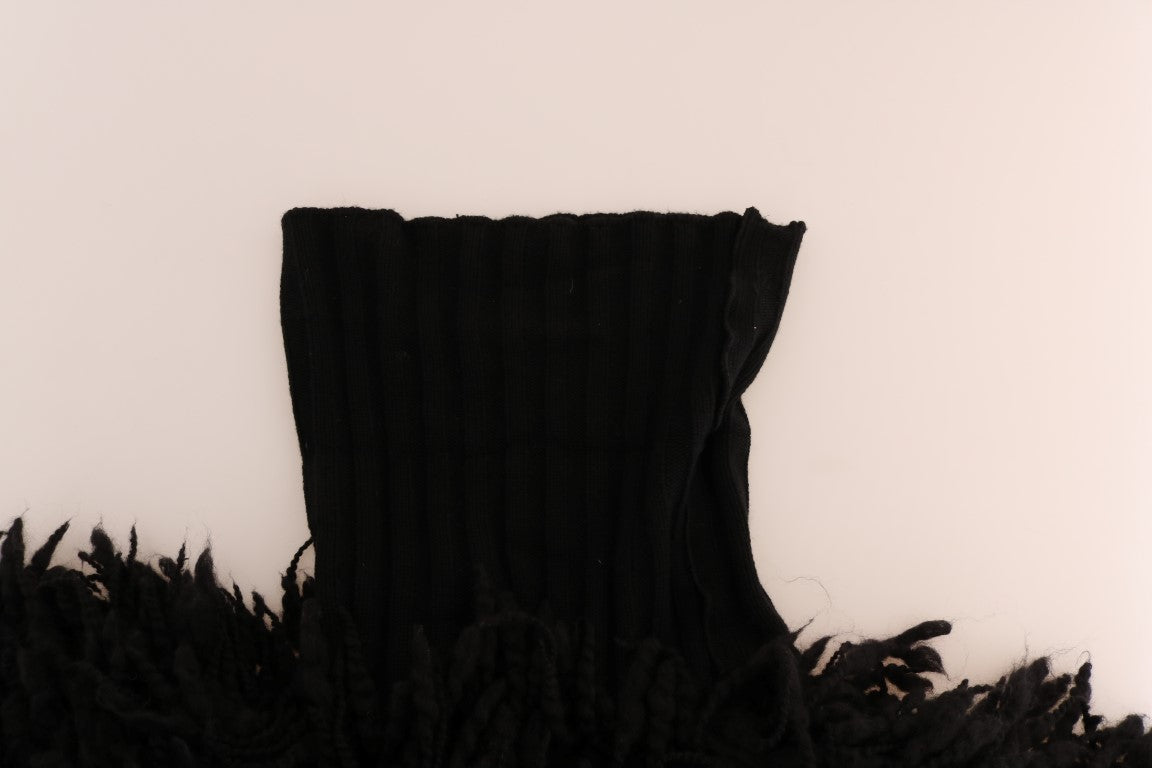 Black fabric on a white surface