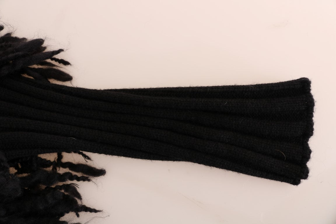 Black fringe on fabric