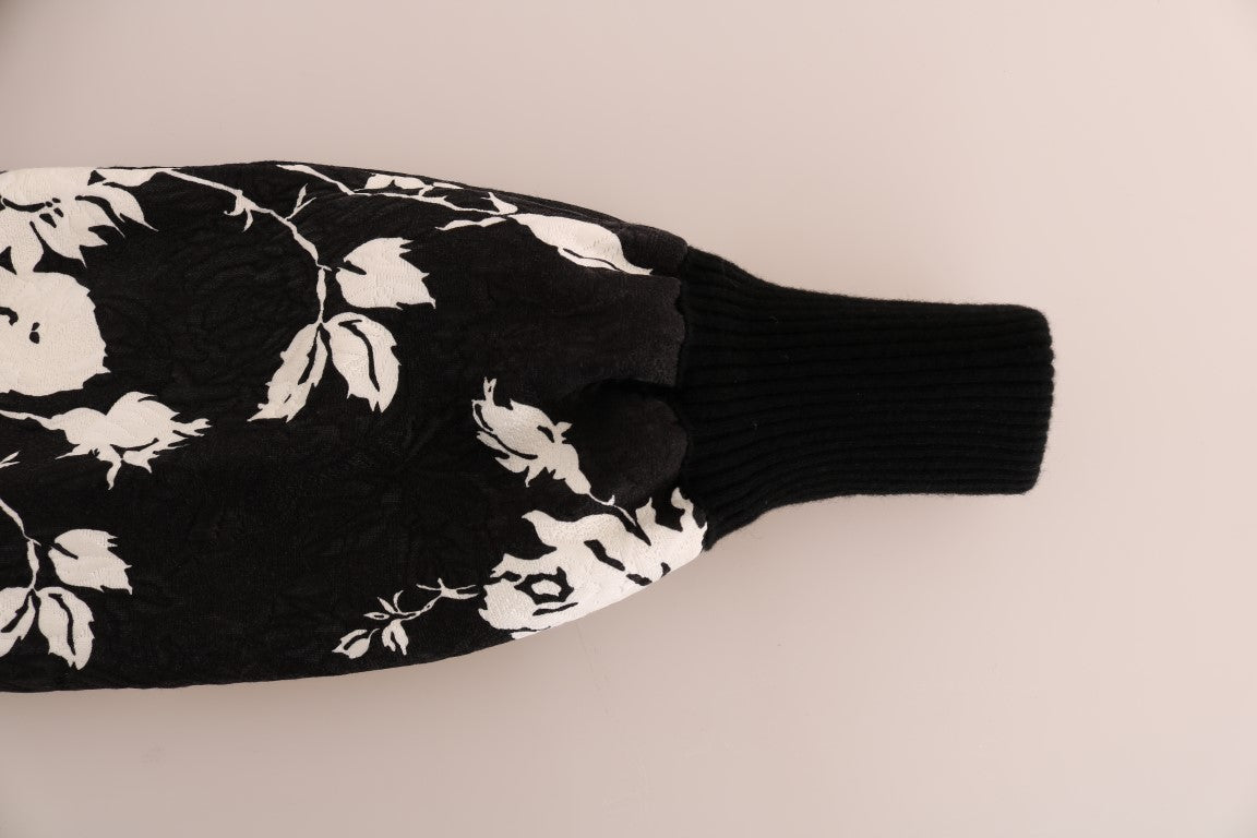 Black sweater with floral pattern