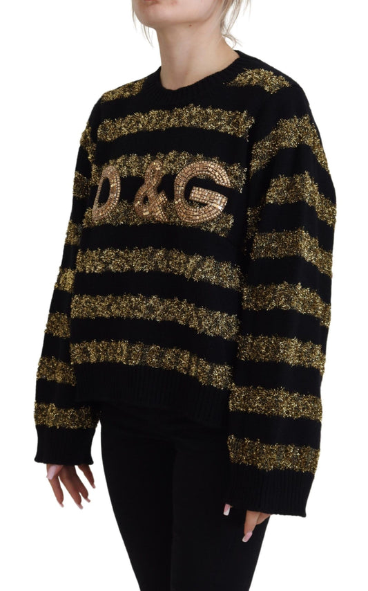 Black sweater with gold sequins