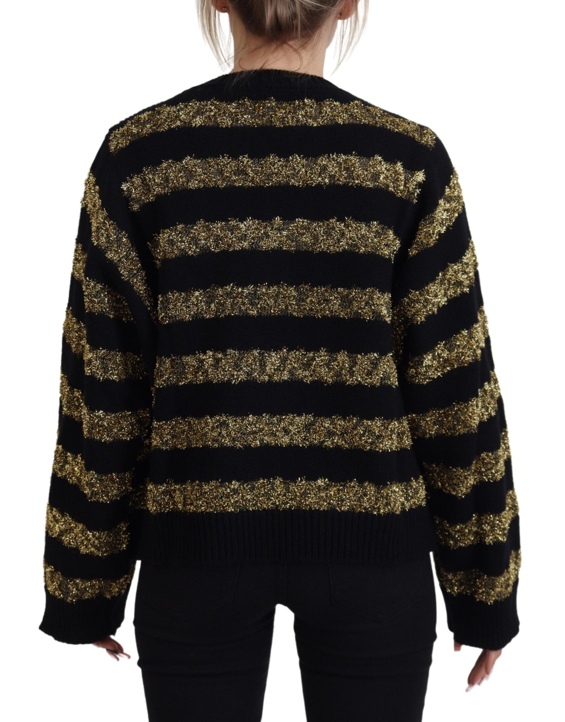 Black sweater with gold sequins