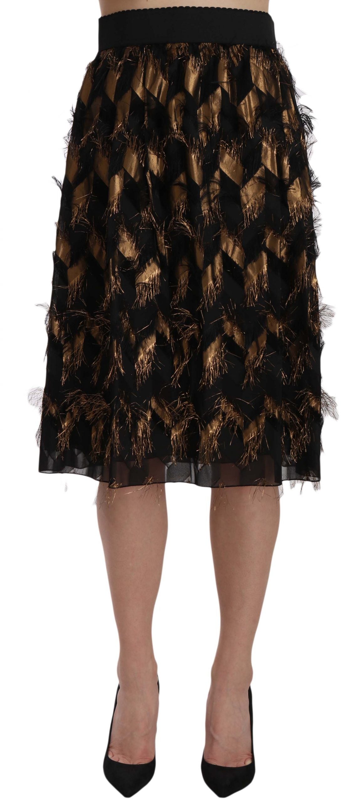Black skirt with gold sequins