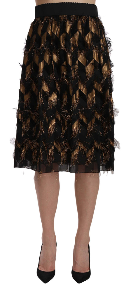 Skirt with sequins and fringe details