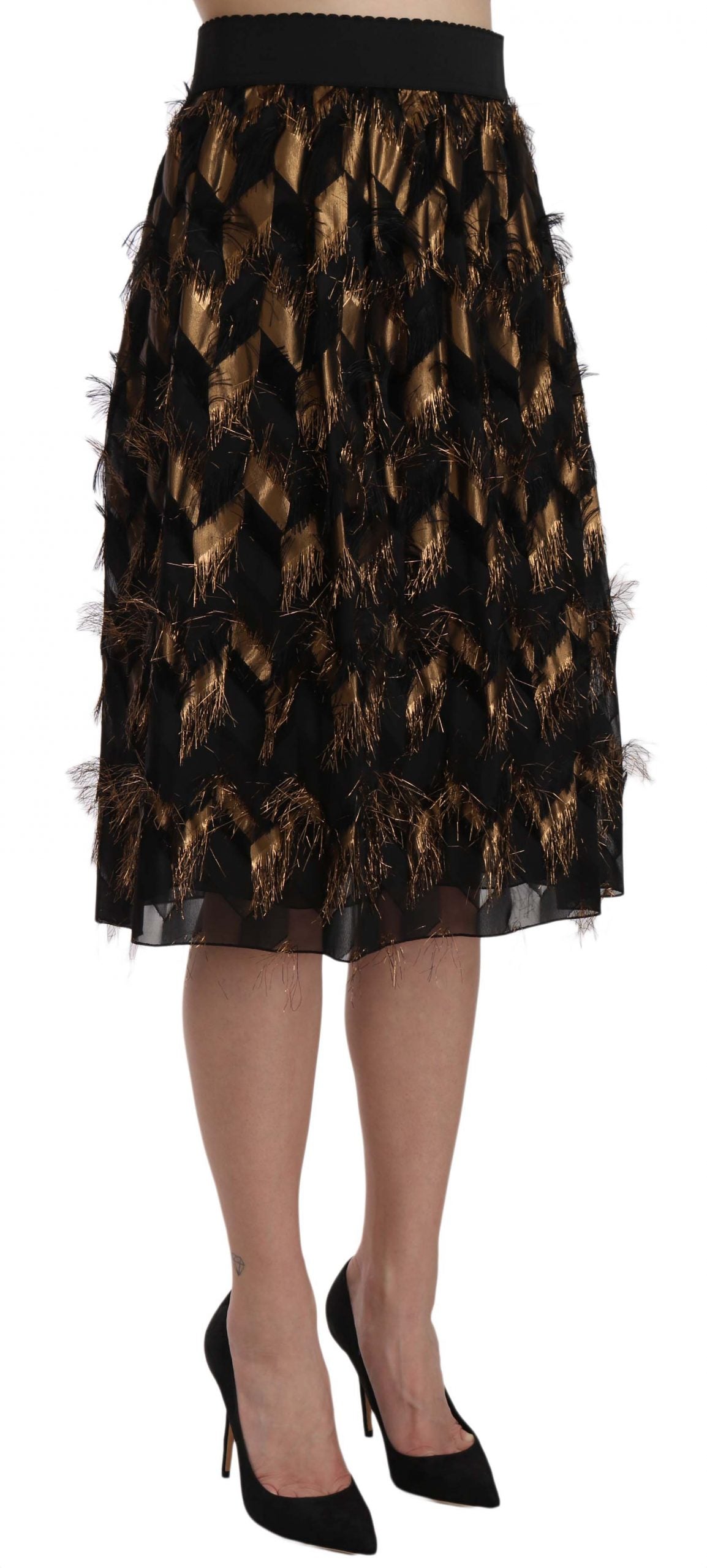 Black skirt with gold sequins