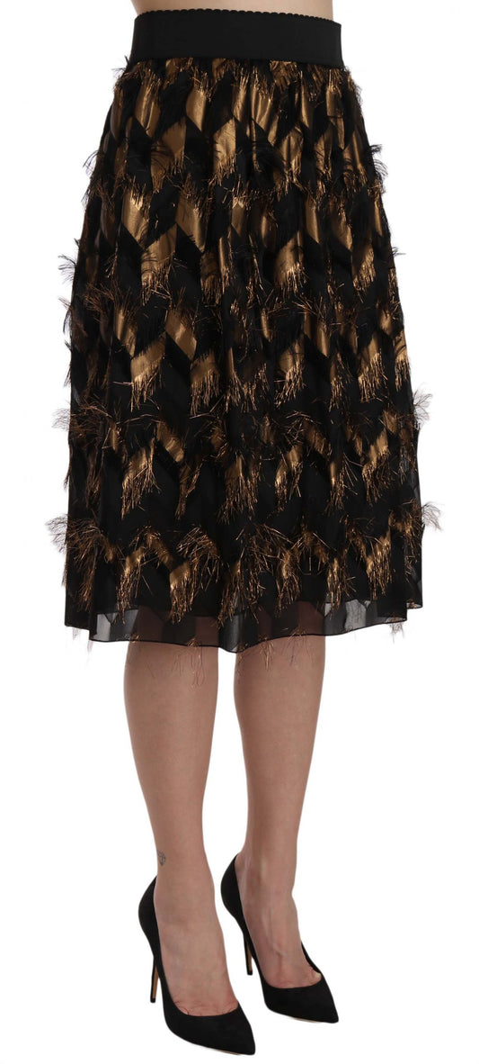 Black skirt with gold sequins